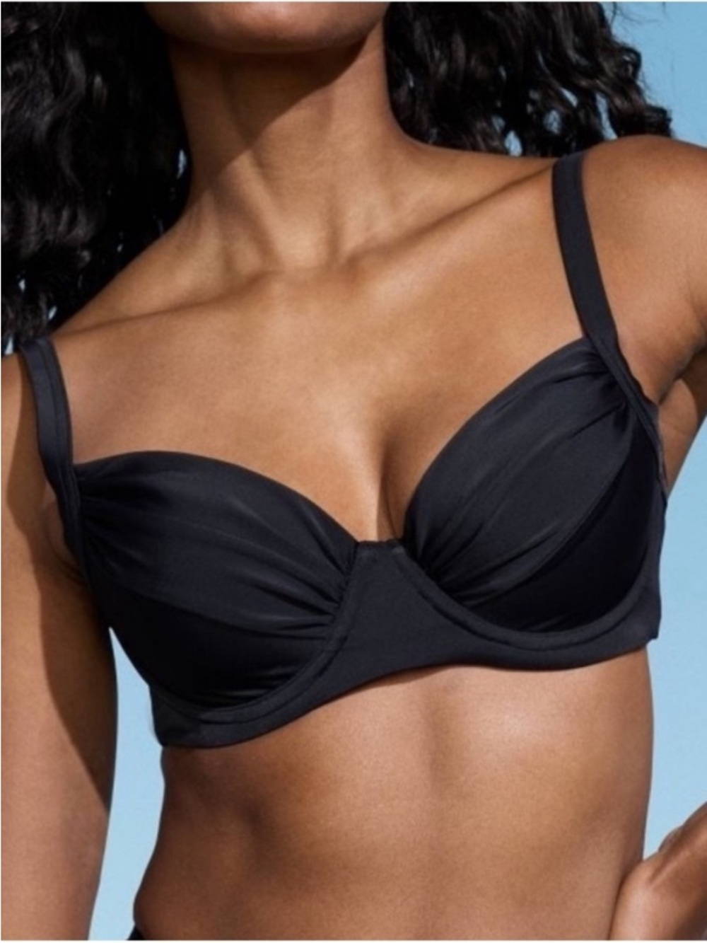Lands' End Black Underwire Swim Top, Size 6